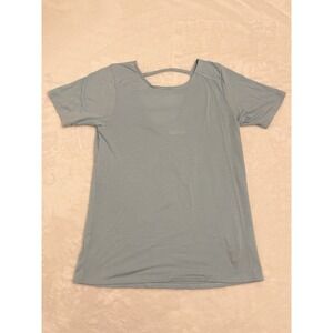 Columbia Womens Blue Strappy Open Back Short Sleeve T-Shirt XS